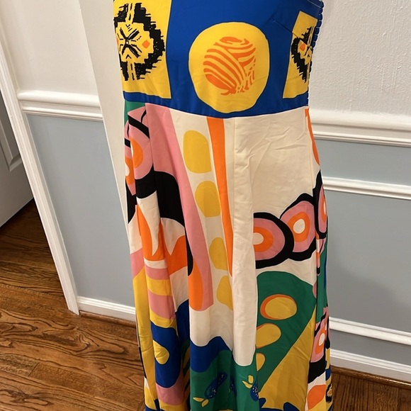 NWOT BOLD PRINT MAXI SPAGHETTI STRAP DRESS - SIZE SMALL - Picture 10 of 16